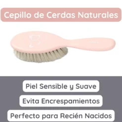 Set Cepillo Y Peine Con Cerdas Naturales Extra Suaves Pink