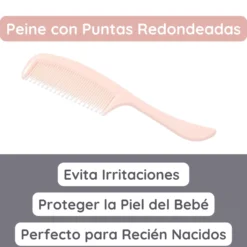 Set Cepillo Y Peine Con Cerdas Naturales Extra Suaves Pink