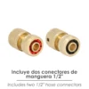 Set Riego 4 Piezas Para Mangueras 1/2" Fabricado En Laton,