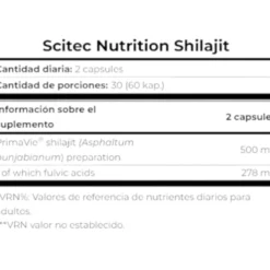 Shilajit - 60 Cápsulas - Vitalidad Y Energia - Scitec Nutrition