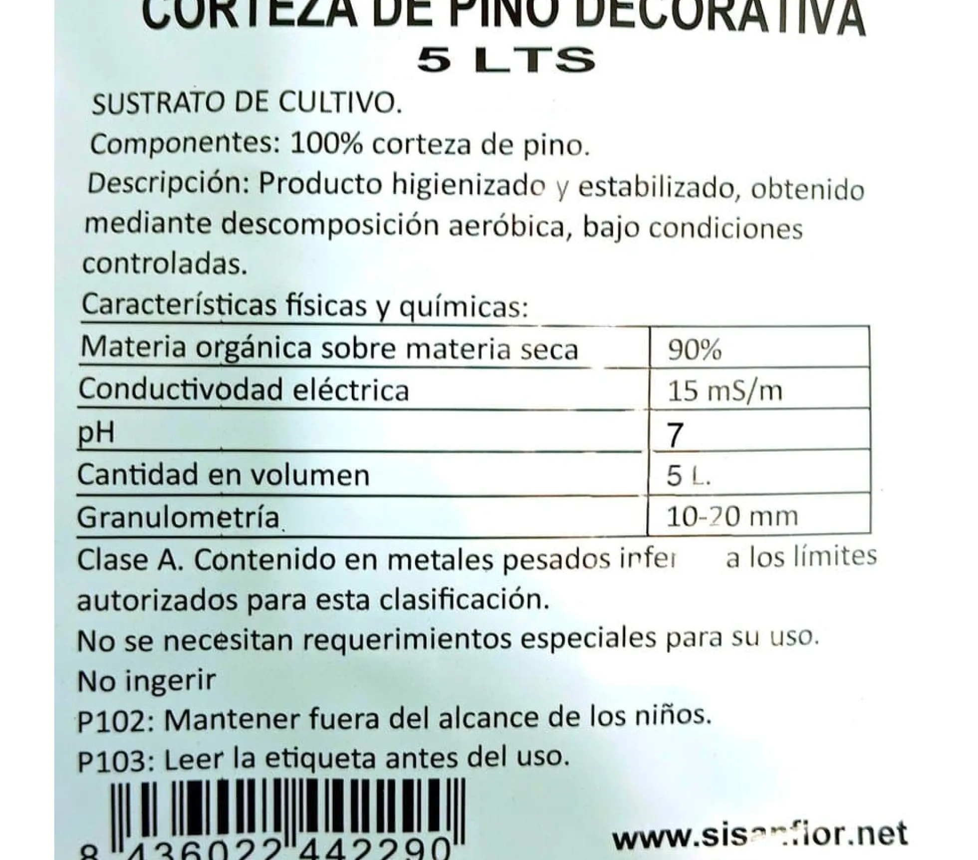 Sisanflor Corteza De Pino 10/20 5l