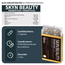 Skin Beauty Probióticos Vecos 30 Cápsulas | Para Tu Piel Y Microbiota | 9 Billones Ufc + Zinc Y Vitamina C