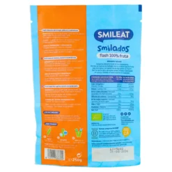 SMILADO albaricoque y plátano ecológico, helado flash infantil 100% fruta SMILEAT