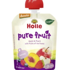 Smoothie BIO de manzana y melocotón con frutas de bosque Holle 90 g