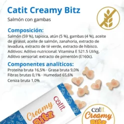 Snack cremoso para gatos Creamy Bitz salmón con gambas 4 x 12 g Catit