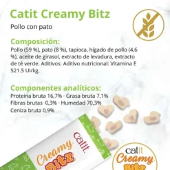Snack cremoso para gatos Creamy Bitz pollo con pato 4 x 12 g Catit