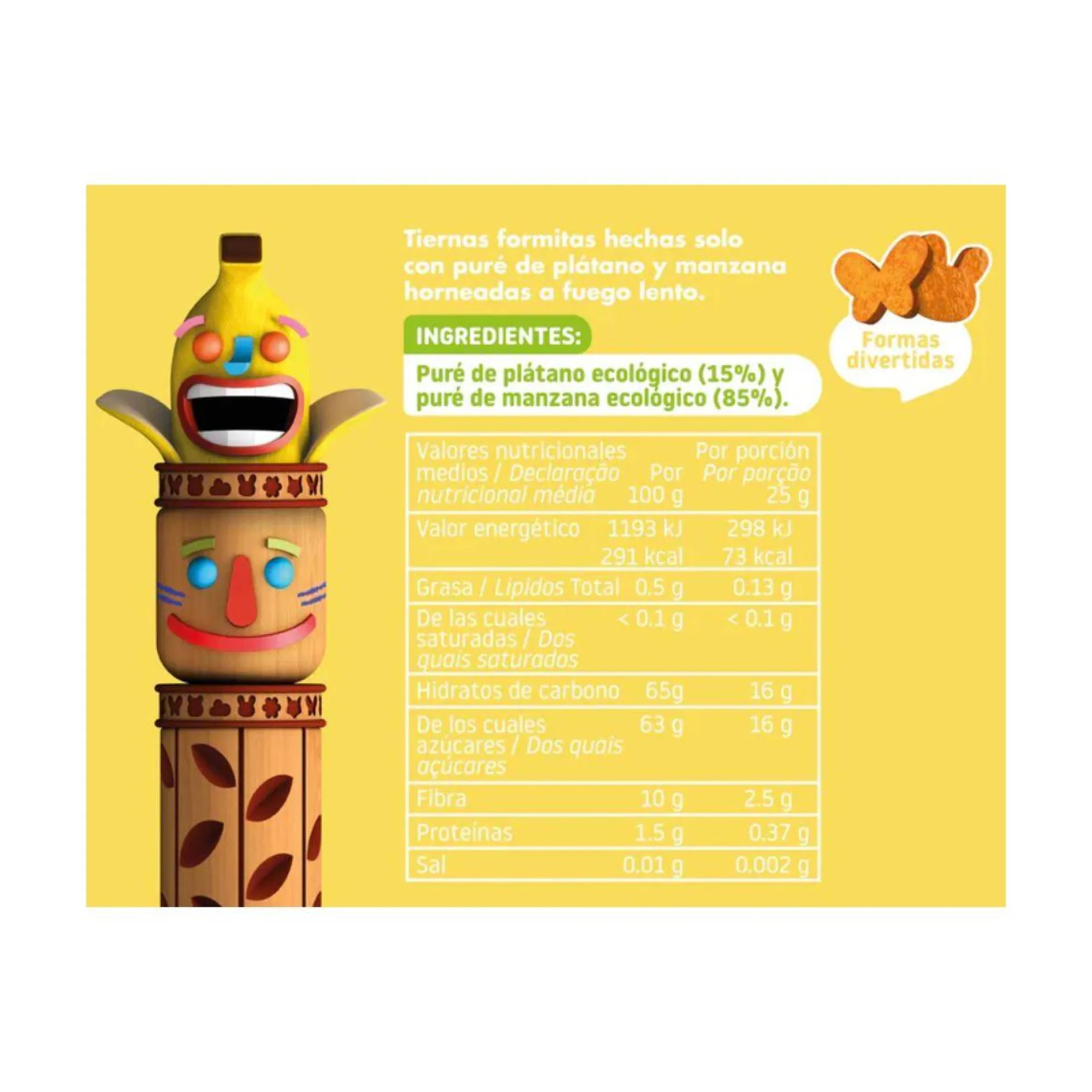 Snack de manzana y plátano ECO 25g, Triboo
