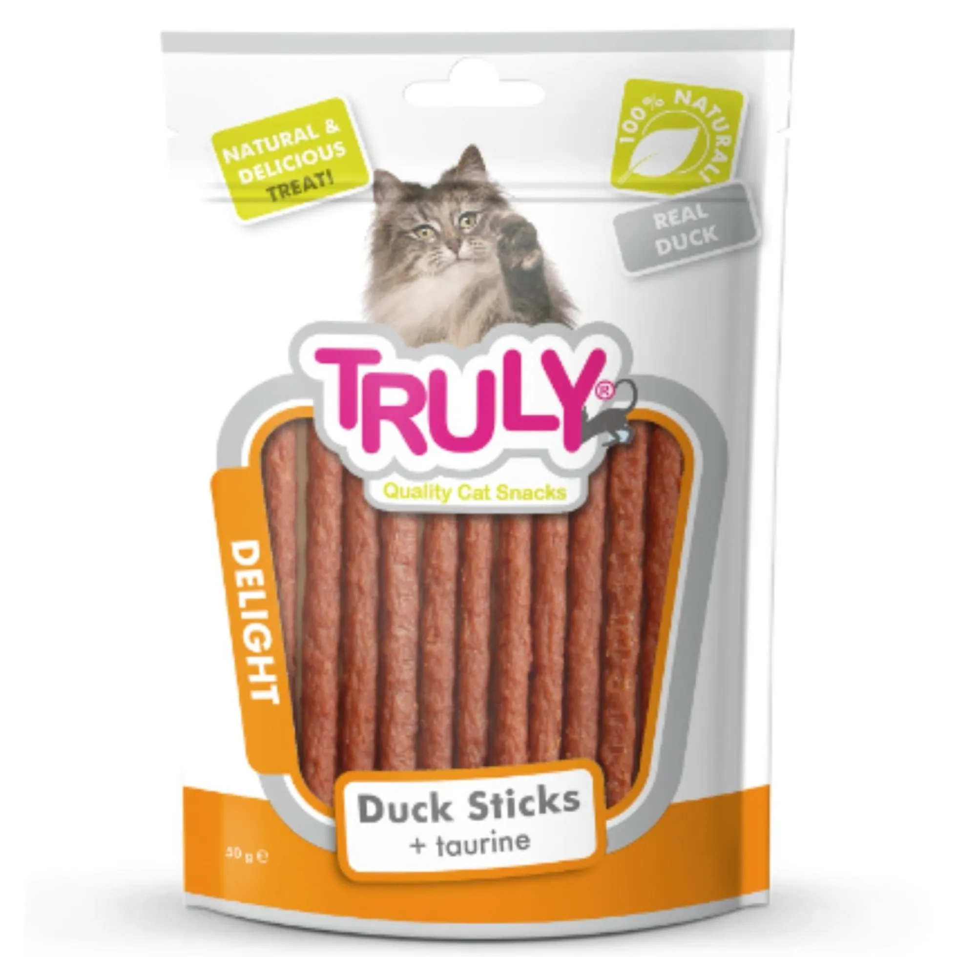 Snack En Barrita Para Gato Rico En Pato Con Taurina Truly 20 Bolsas X 50 Gr