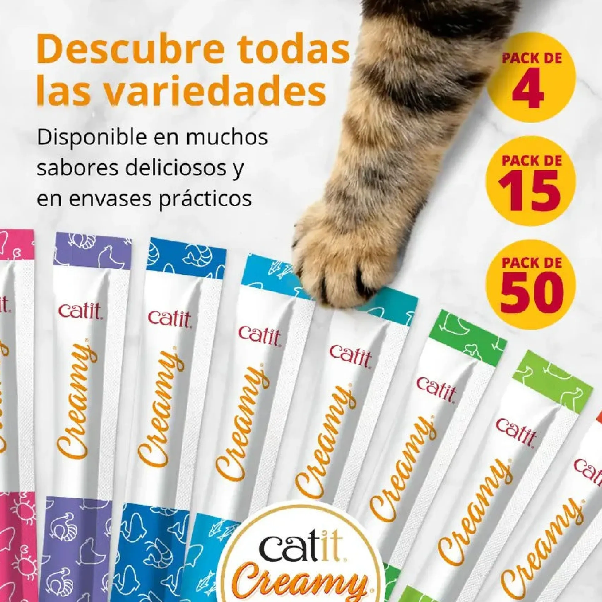 Snack líquido para gatos Creamy Multi Pack 15 x 10 g Catit