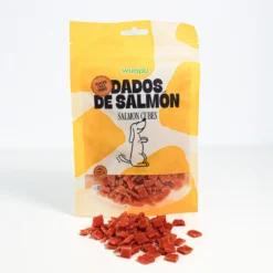 Snack Natural Para Perro 60% Samon En Dados 12 Paq X(100gr) Wuapu