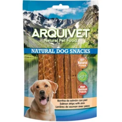 Snack natural para perros Barritas de salmón con piel Arquivet 100 gr