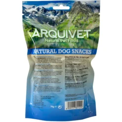 Snack natural para perros Rollitos de piel de bacalao Arquivet 70 g