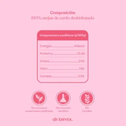 Snack Orejas de Cerdo para Perros Masticación Natural 230 g dr.bimix