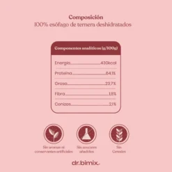 Snack Palitos de Esófago de Vacuno para Perros 30 cm 250 g dr.bimix