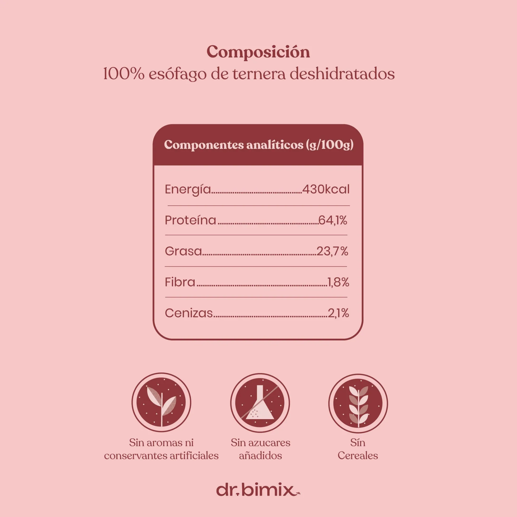 Snack Palitos de Esófago de Vacuno para Perros 30 cm 250 g dr.bimix