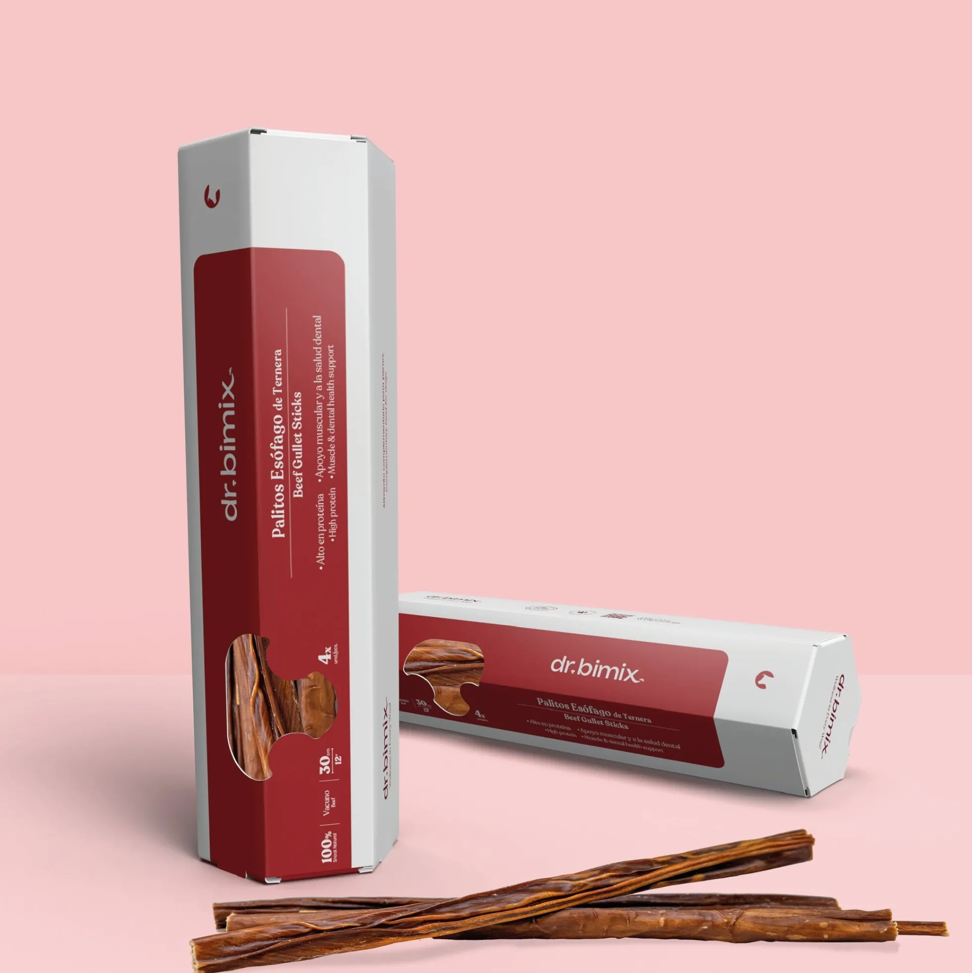 Snack Palitos de Esófago de Vacuno para Perros 30 cm 250 g dr.bimix