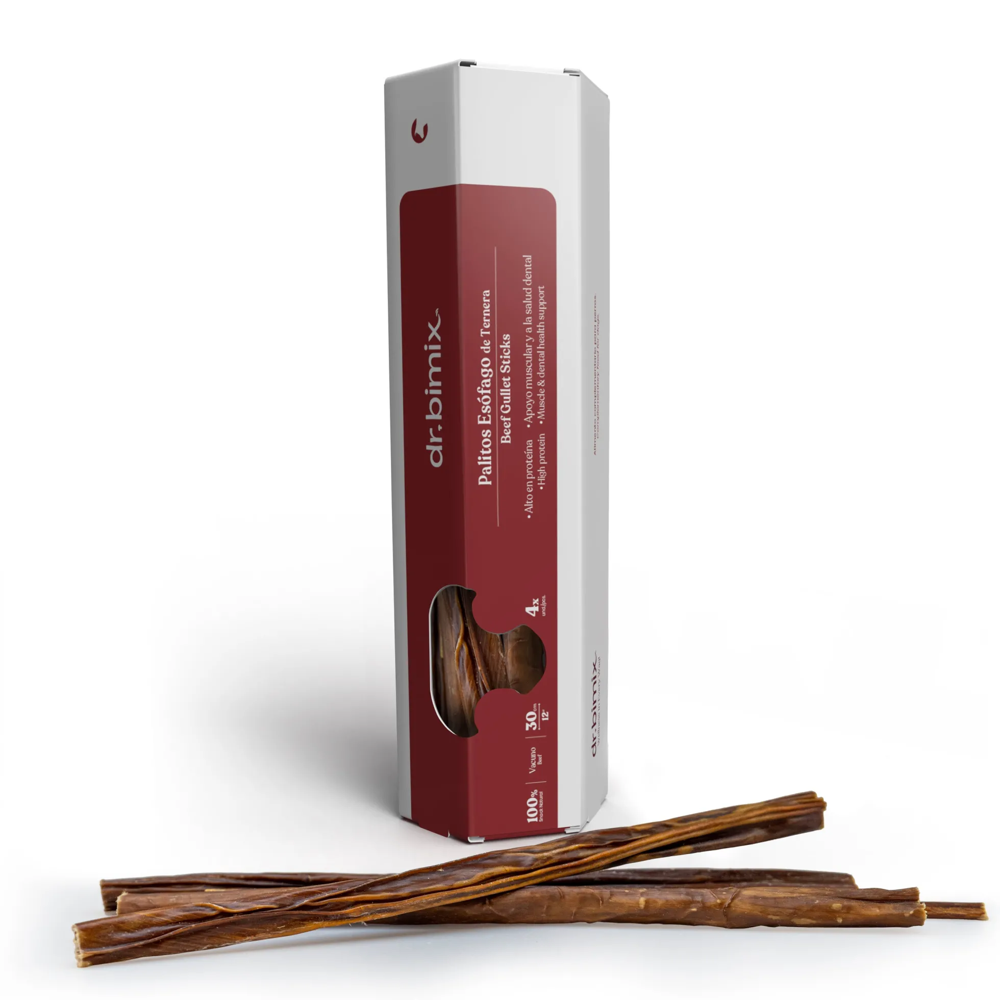 Snack Palitos de Esófago de Vacuno para Perros 30 cm 250 g dr.bimix