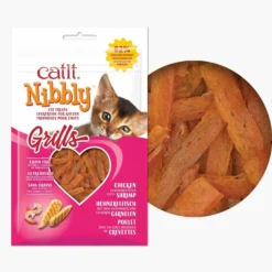 Snack para gatos sabor pollo y gambas Nibbly Grills 30 g Catit