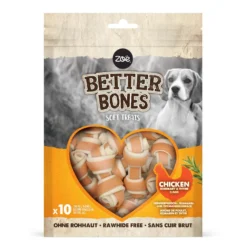 Snack para perros Better Bones sin proteina animal Pollo Small Bones 7,5 cm 10 uds Zoë