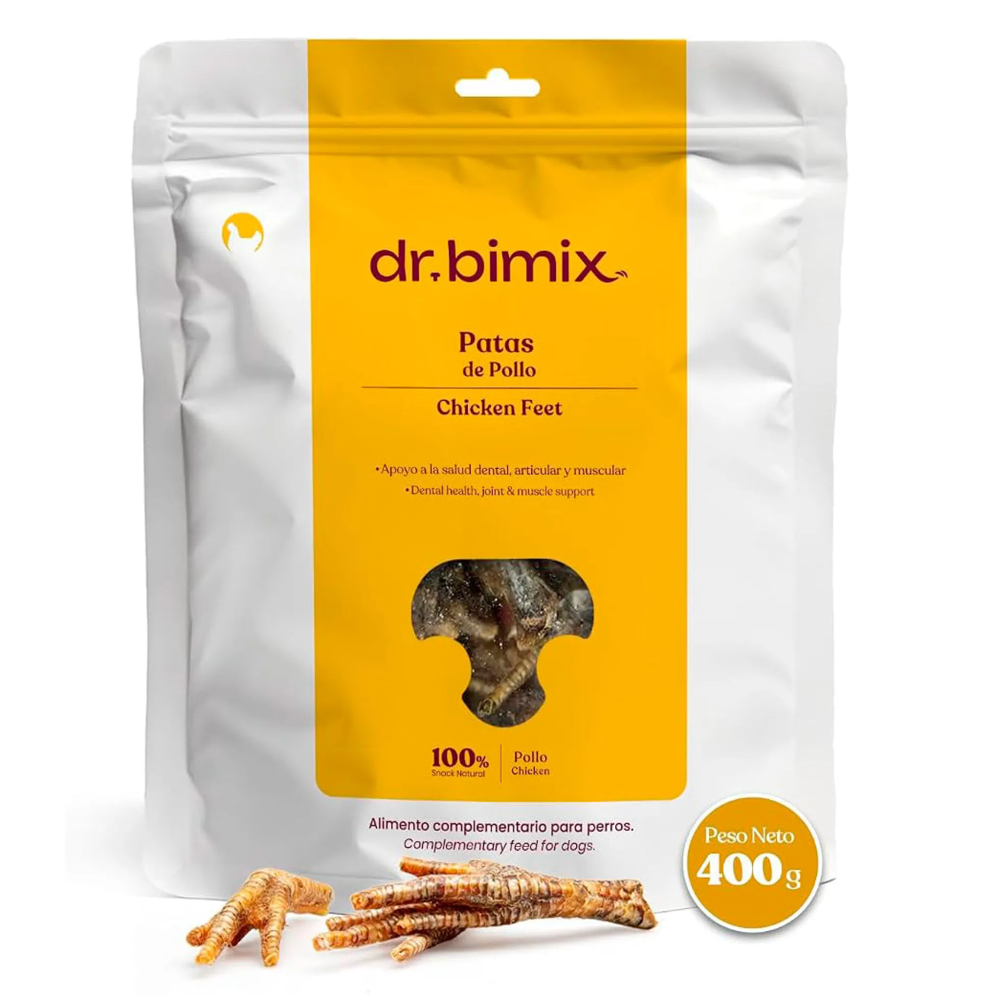 Snack Patas de Pollo para Perros Snack Natural 400 g dr.bimix