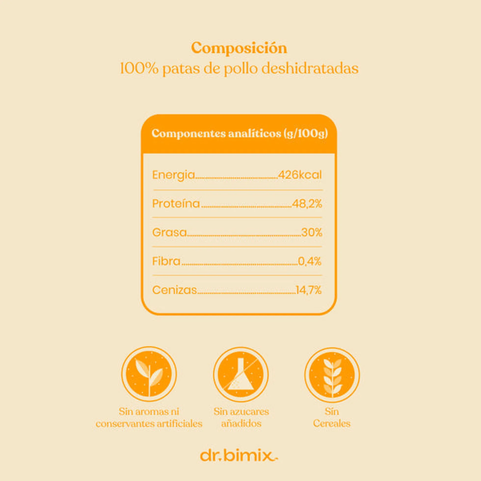 Snack Patas de Pollo para Perros Snack Natural 400 g dr.bimix