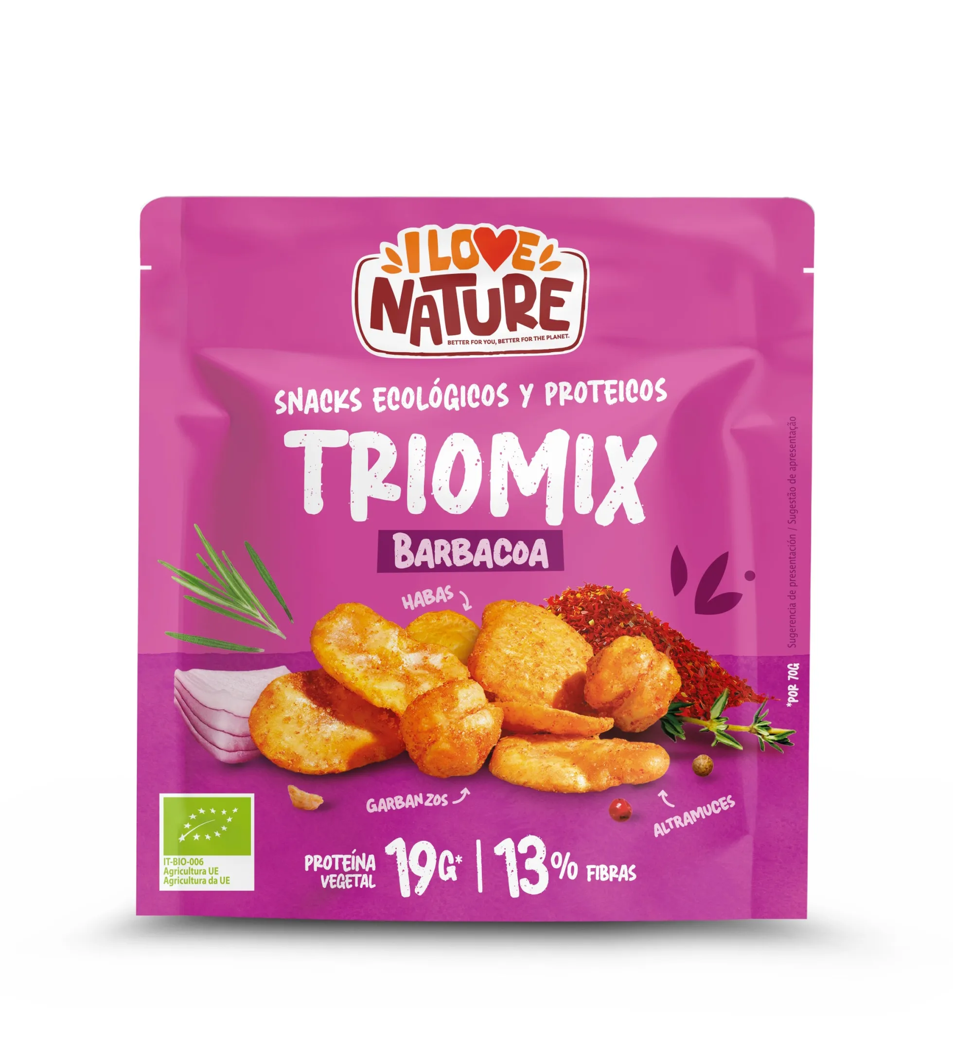 Snack protein Triomix barbacoa I Love Nature 70 g