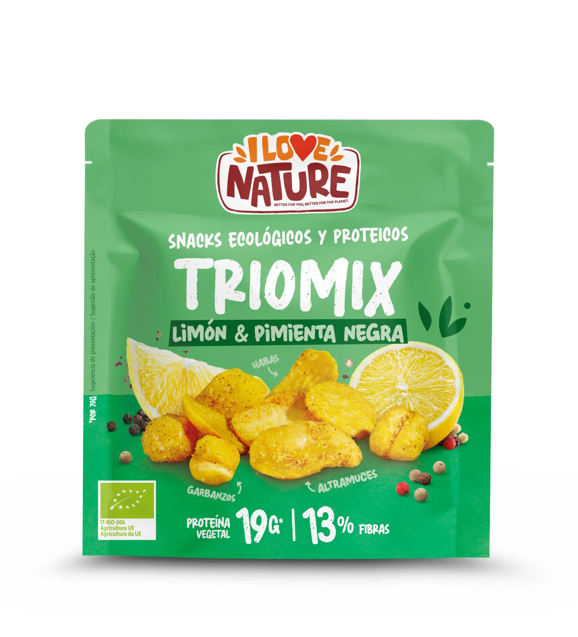 Snack protein Triomix limón-pimienta I Love Nature 70 g