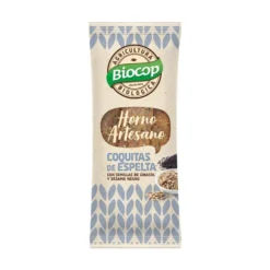 Snacks Coquitas de Espelta con semillas de Girasol y Sésamo negro Biocop 75 g