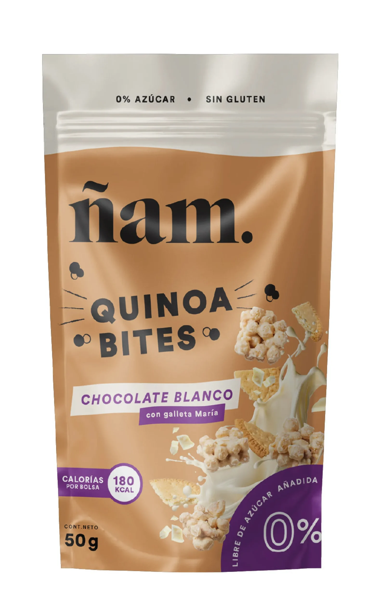 Snacks de Quinoa con Chocolate Blanco y Galleta Quinoa Bites 50 g