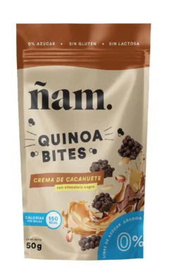 Snacks de Quinoa con Crema De Cacahuete y con Chocolate Negro Quinoa Bites 50 g