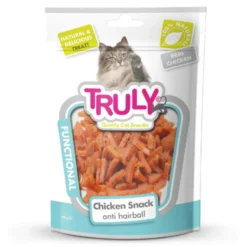 Snack Semihumedo Anti Hairball Para Gato Truly 20 Bolsas X 50 Gr