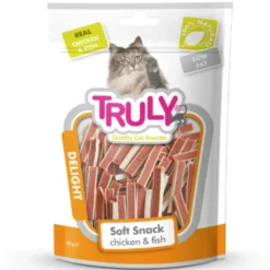 Snack Semihumedo En Barrita Para Gato De Pollo Y Pescado Truly 20 Bolsas X 50 Gr