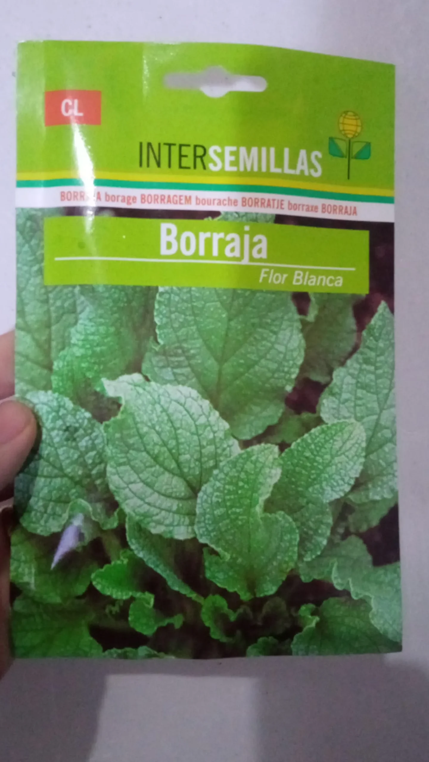 Sobre De Semillas De Borraja De Flor Blanca