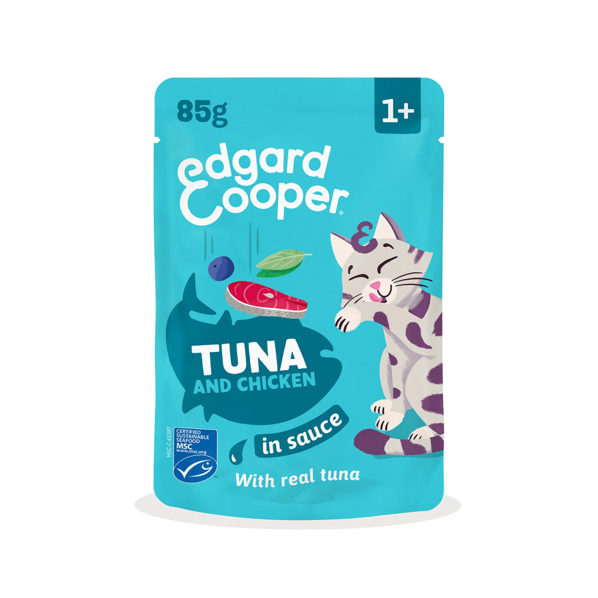 Sobres de comida húmeda Atún & Pollo en Salsa para Gatos Adultos | Edgard & Cooper 85 g