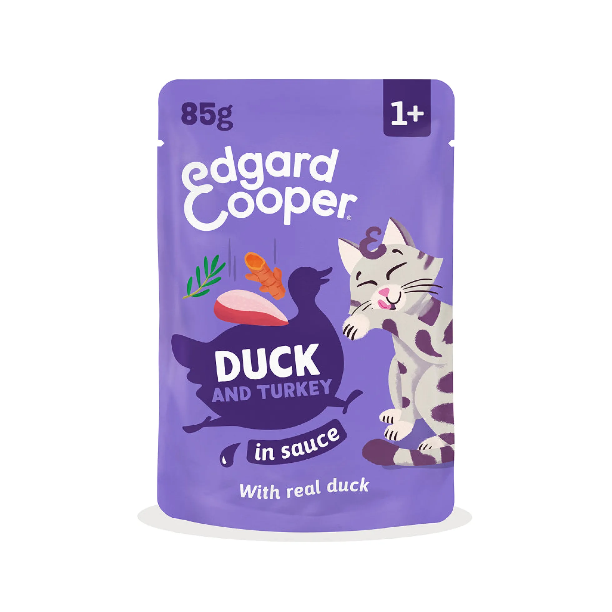 Sobres de comida húmeda Pato & Pavo en Salsa para Gatos Adultos | Edgard & Cooper 85 g