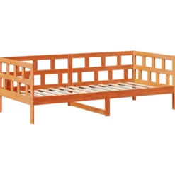 Sofá Cama Con Techo Madera Maciza Pino Marrón Cera 90x200 Cm