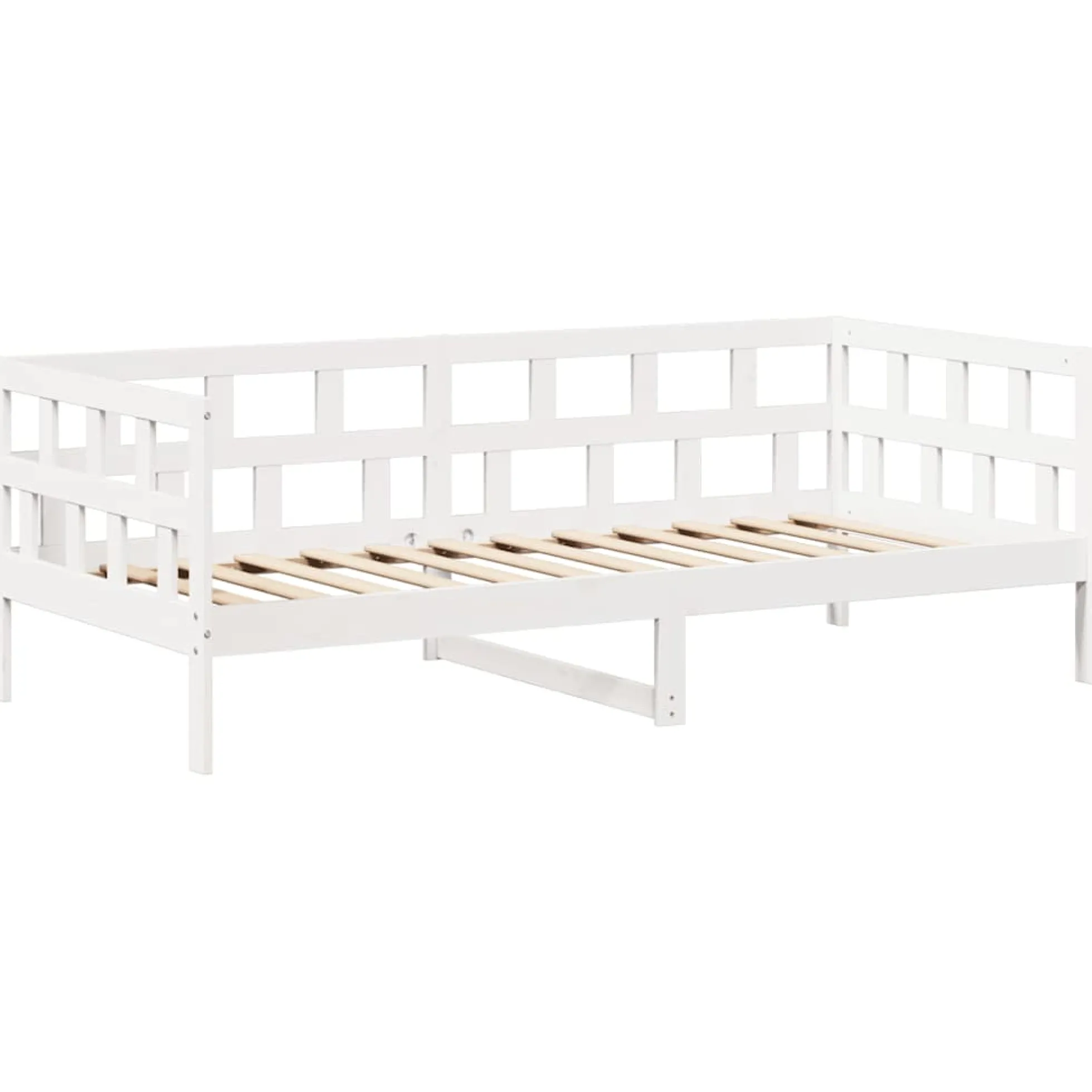 Sofá Cama Con Techo Madera Maciza De Pino Blanco 80x200 Cm