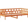 Sofá Cama Con Techo Madera Maciza Pino Marrón Cera 80x200 Cm