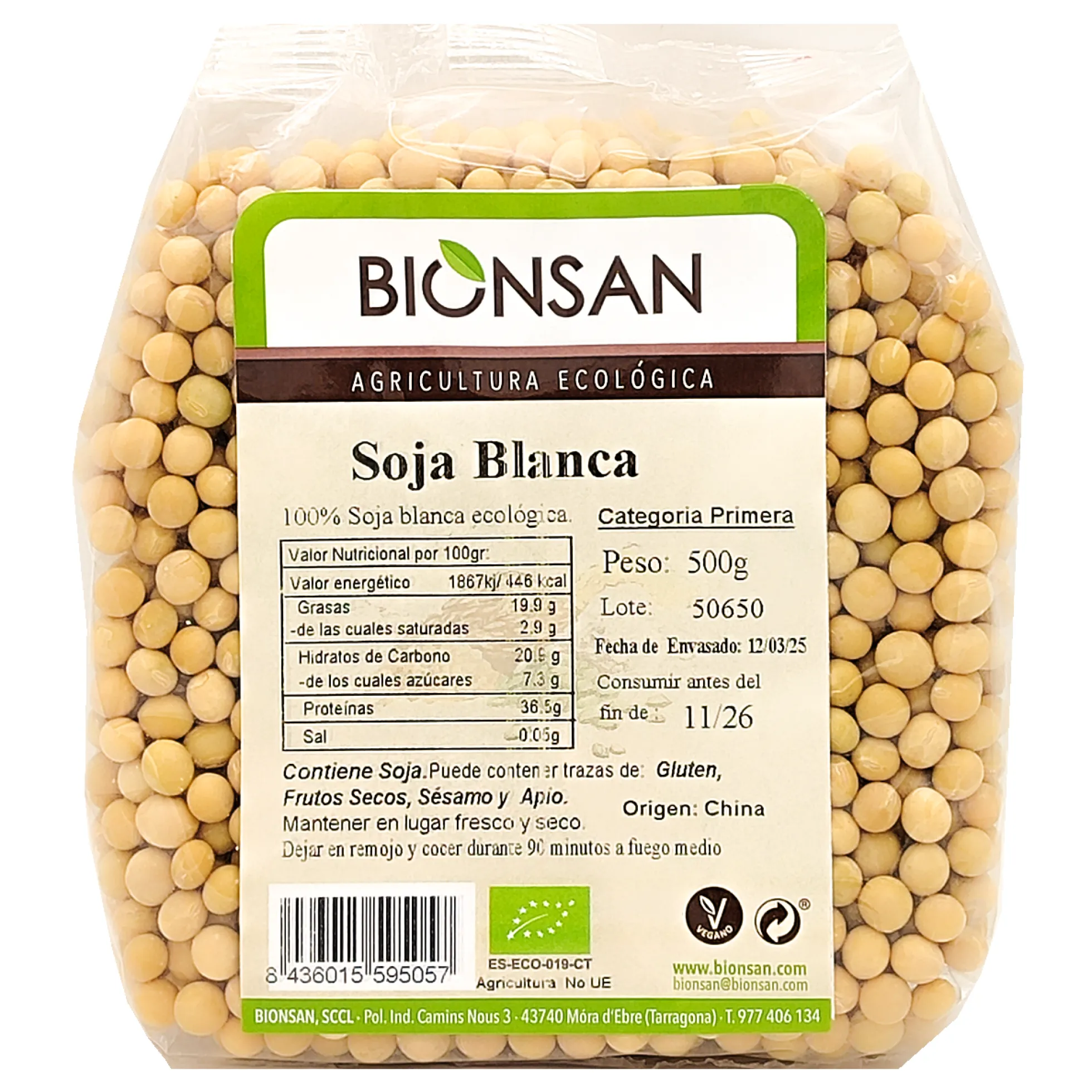 Soja Blanca En Grano Ecológica 500gr