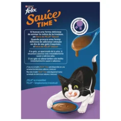 Sopa en salsa para gatos con pollo y salmón Felix 6 x 40 g