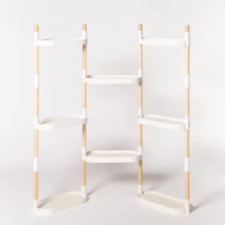 Soporte Modular Citysens De 8 Bandejas – Blanco, Polipropileno 100% Reciclado Y Madera Ecológica Pefc