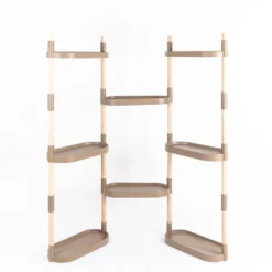 Soporte Modular Citysens De 8 Bandejas – Color Corteza De Pino, Polipropileno 100% Reciclado Y Madera Ecológica Pefc