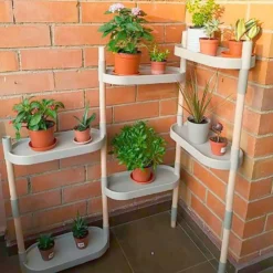 Soporte Modular Citysens De 6 Bandejas – Gris Claro, Polipropileno 100% Reciclado Y Madera Ecológica Pefc