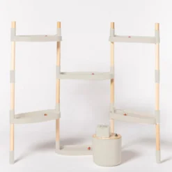 Soporte Modular Citysens De 6 Bandejas – Gris Claro, Polipropileno 100% Reciclado Y Madera Ecológica Pefc