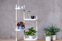 Soporte Modular Citysens De 4 Bandejas Y Semillas Aromáticas – Blanco, Polipropileno 100% Reciclado Y Madera Ecológica