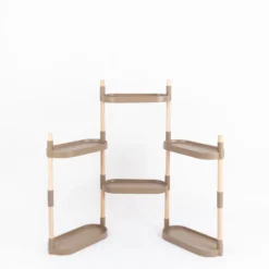 Soporte Modular Citysens De 6 Bandejas – Color Corteza De Pino, Polipropileno 100% Reciclado Y Madera Ecológica Pefc