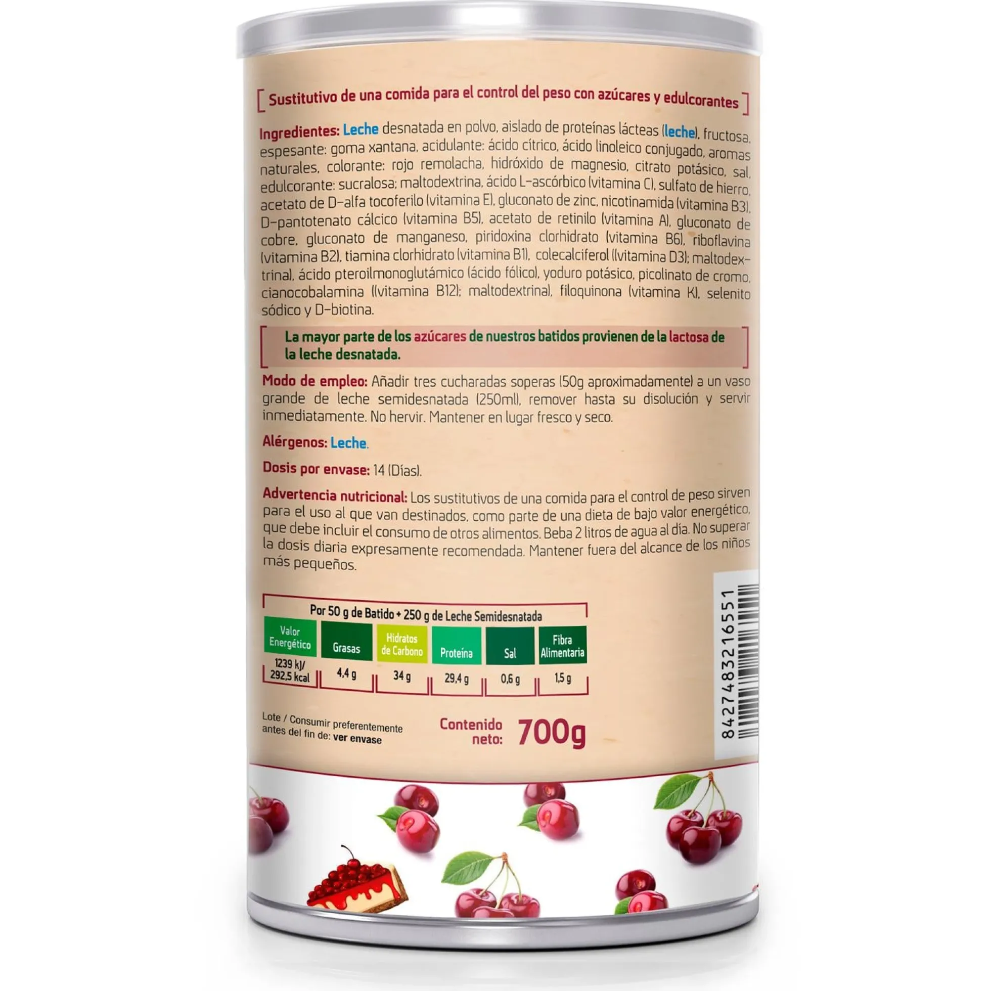 SOTYA Batido saciante sabor cereza cheesecake 550 gr