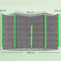 Sportnow Red De Seguridad Para Cama Elástica Ø305 Cm Verde