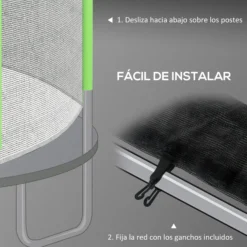 Sportnow Red De Seguridad Para Cama Elástica Ø305 Cm Verde