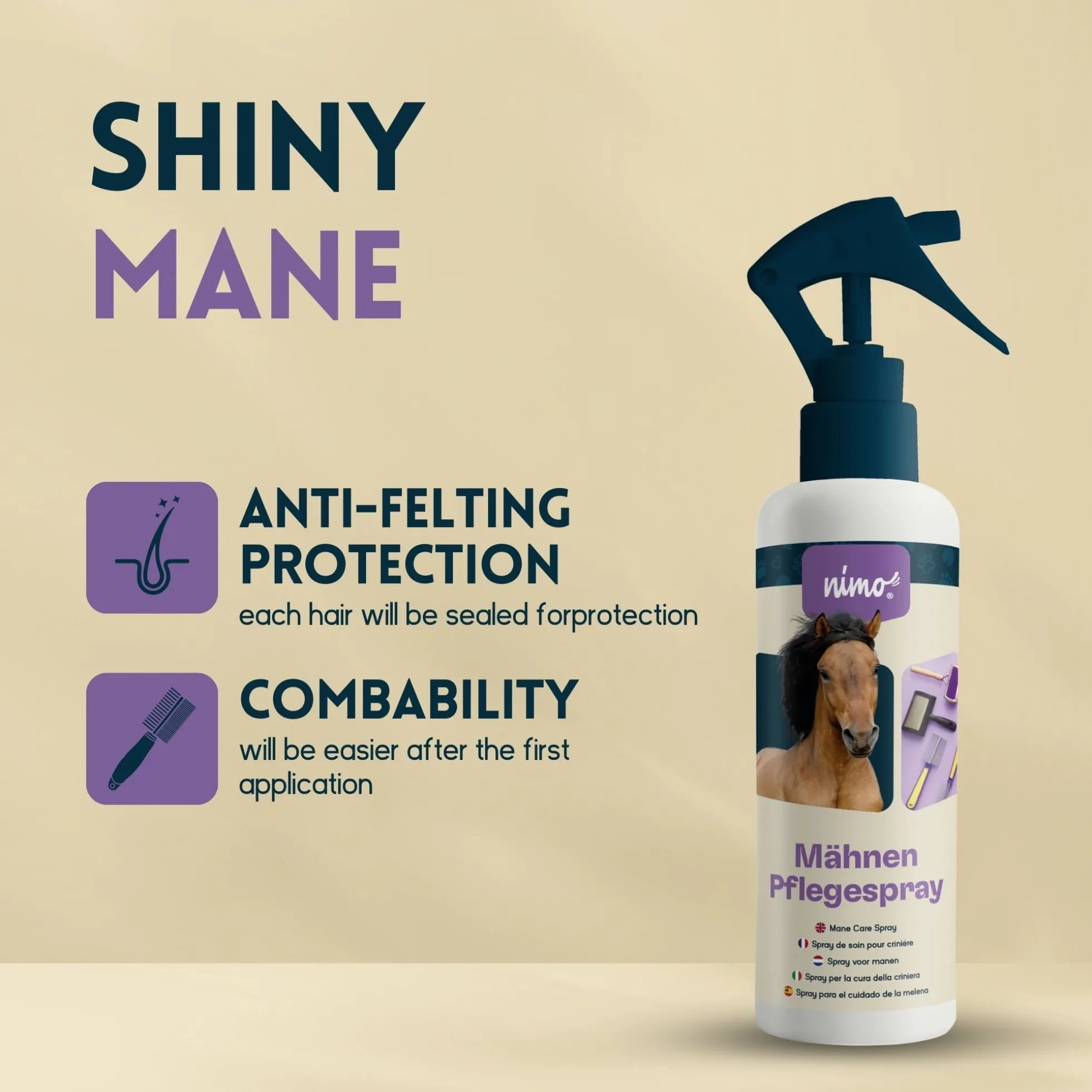 Spray De Cuidado Para La Crin - Nimo - 2,5 L